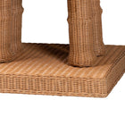bali & pari Elissa Bohemian Honey Rattan Elephant Console Table