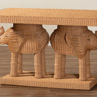 bali & pari Elissa Bohemian Honey Rattan Elephant Console Table