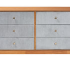 Baxton Studio Taylin Mid-Century Grey Corduroy and Oak Brown Wood 6-Drawer Dresser