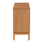 Baxton Studio Taylin Mid-Century Grey Corduroy and Oak Brown Wood 6-Drawer Dresser