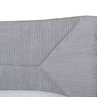 Baxton Studio Taylin Mid-Century Grey Corduroy and Oak Brown Wood Queen 4-Piece Bedroom Set with Two Nightstands