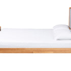 Baxton Studio Taylin Mid-Century Grey Corduroy and Oak Brown Wood Queen Bed