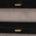 Baxton Studio Shirin Mid-Century Beige Fabric and Black Wood 3-Drawer Chest