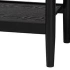 Baxton Studio Shirin Mid-Century Beige Fabric and Black Wood 3-Drawer Chest