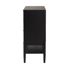 Baxton Studio Shirin Mid-Century Beige Fabric and Black Wood 6-Drawer Dresser