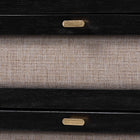 Baxton Studio Shirin Mid-Century Beige Fabric and Black Wood Queen 4-Piece Bedroom Set with Two nightstands