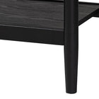 Baxton Studio Shirin Mid-Century Beige Fabric and Black Wood Queen 4-Piece Bedroom Set with Two nightstands