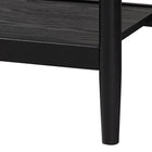 Baxton Studio Shirin Mid-Century Beige Fabric and Black Wood Queen 5-Piece Bedroom Set