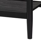 Baxton Studio Shirin Mid-Century Beige Fabric and Black Wood Queen 4-Piece Bedroom Set
