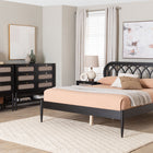 Baxton Studio Florica Art Deco Black Wood Queen 4-Piece Bedroom Set