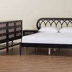 Baxton Studio Florica Art Deco Black Wood Queen 4-Piece Bedroom Set