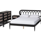 Baxton Studio Florica Art Deco Black Wood Queen 5-Piece Bedroom Set