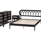 Baxton Studio Florica Art Deco Black Wood Queen 5-Piece Bedroom Set