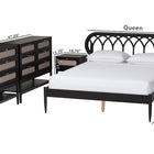 Baxton Studio Florica Art Deco Black Wood Queen 4-Piece Bedroom Set