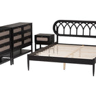 Baxton Studio Florica Art Deco Black Wood Queen 4-Piece Bedroom Set