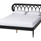 Baxton Studio Florica Art Deco Black Wood Queen Platform Bed