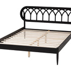 Baxton Studio Florica Art Deco Black Wood Queen Platform Bed