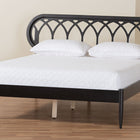Baxton Studio Florica Art Deco Black Wood Queen Platform Bed