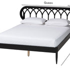 Baxton Studio Florica Art Deco Black Wood Queen Platform Bed