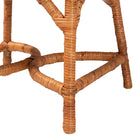 bali & pari Wilmer 5-Piece Rattan Dining Set - Round Wicker Table with Pedestal Base and 4 Side Chairs, Handwoven Boho Coastal Style for Dining, Kitchen or Sun Room, Light Honey