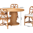 bali & pari Wilmer 5-Piece Rattan Dining Set - Round Wicker Table with Pedestal Base and 4 Side Chairs, Handwoven Boho Coastal Style for Dining, Kitchen or Sun Room, Light Honey
