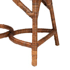 bali & pari Wade 5-Piece Rattan Dining Set - Round Wicker Table with Pedestal Base and 4 Armchairs, Handwoven Boho Coastal Style for Dining, Kitchen or Sun Room, Light Honey