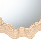 bali & pari Hasana Coastal Scalloped Natural Rattan Round Accent Wall Mirror