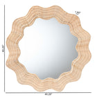 bali & pari Hasana Coastal Scalloped Natural Rattan Round Accent Wall Mirror