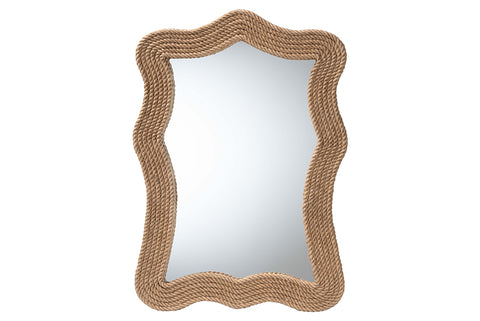bali & pari Quiana Coastal Woven Rope Accent Wall Mirror