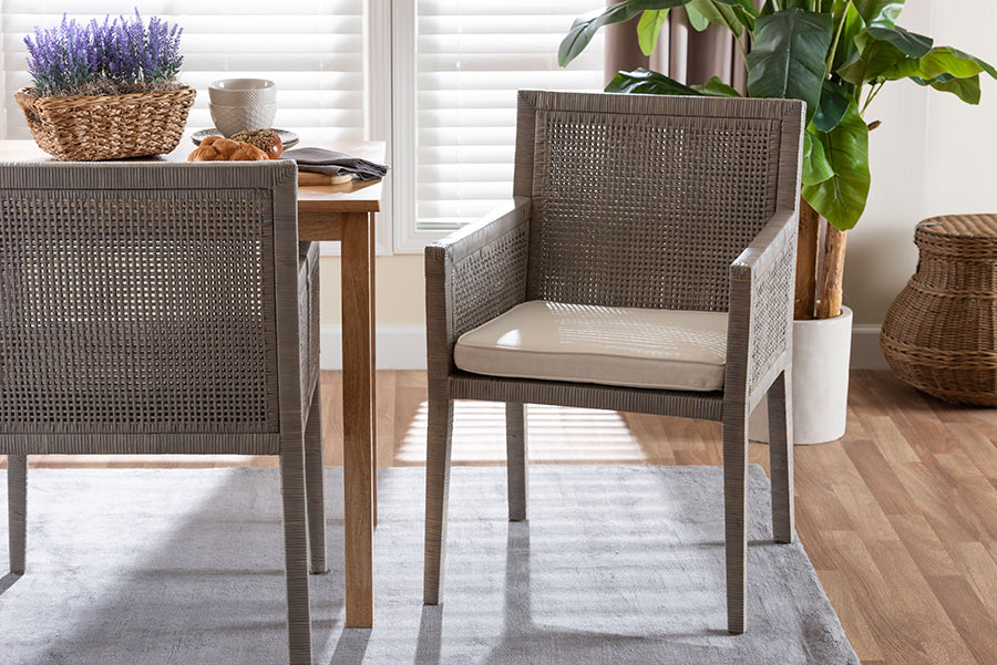 Karis Natural Rattan Dining Armchair