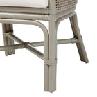 bali & pari Bella Rattan Dining Chair with Cushion - Handwoven Wicker Accent Side Chair with High Backrest, Coastal Boho Seating for Kitchen or Dining Area, French Grey