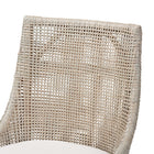 bali & pari Bella Swivel Rattan Counter Stool with Cushion - Handwoven Wicker Kitchen Island Seating with Backrest and Footrest, French Grey