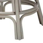 bali & pari Bella Swivel Rattan Counter Stool with Cushion - Handwoven Wicker Kitchen Island Seating with Backrest and Footrest, French Grey