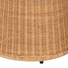 bali & pari Caroline Round Natural Rattan End Table - Handwoven Wicker Drum Shape Accent Table for Living Room or Sunroom, Light Honey