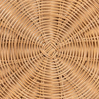 bali & pari Caroline Round Natural Rattan End Table - Handwoven Wicker Drum Shape Accent Table for Living Room or Sunroom, Light Honey