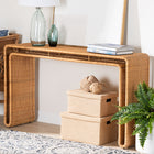bali & pari Nevada Bohemian Light Honey Rattan Console Table
