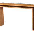 bali & pari Nevada Bohemian Light Honey Rattan Console Table