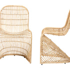bali & pari Rosalba Bohemian Light Honey Rattan S-Curve Dining Chair