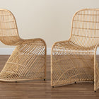 bali & pari Rosalba Bohemian Light Honey Rattan S-Curve Dining Chair