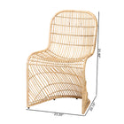 bali & pari Rosalba Bohemian Light Honey Rattan S-Curve Dining Chair