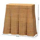 bali & pari Palm Scallop Natural Rattan Console Table - Handwoven Wicker Accent Table for Hallway or Entryway, Coastal & Boho Décor, Rectangle 36"