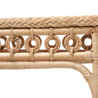 bali & pari Oxford Braided Natural Rattan Console Table with Open Shelf - Coastal Boho Entryway or Hallway Accent Table with Decorative Loop Detailing