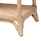 bali & pari Oxford Braided Natural Rattan Console Table with Open Shelf - Coastal Boho Entryway or Hallway Accent Table with Decorative Loop Detailing