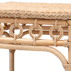 bali & pari Oxford Braided Natural Rattan End Table with Shelf - Square Boho Accent Table with Decorative Loop Detailing, Coastal Style for Living Room or Bedroom