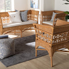 bali & pari Oxford Bohemian Light Honey Rattan 3-Piece Living Room Chair Set