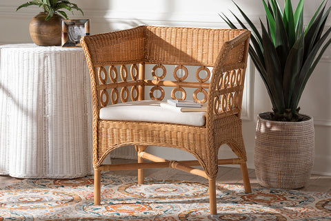 bali & pari Oxford Bohemian Light Honey Rattan Arm Chair