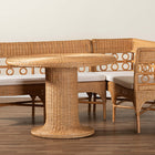 bali & pari Monica Bohemian Light Honey Rattan 3-Piece Dining Nook Set