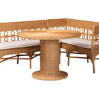 bali & pari Monica Bohemian Light Honey Rattan 3-Piece Dining Nook Set