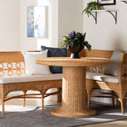 bali & pari Monica Bohemian Light Honey Rattan 3-Piece Dining Nook Set