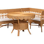 bali & pari Matilde Bohemian Light Honey Rattan 3-Piece Dining Nook Set